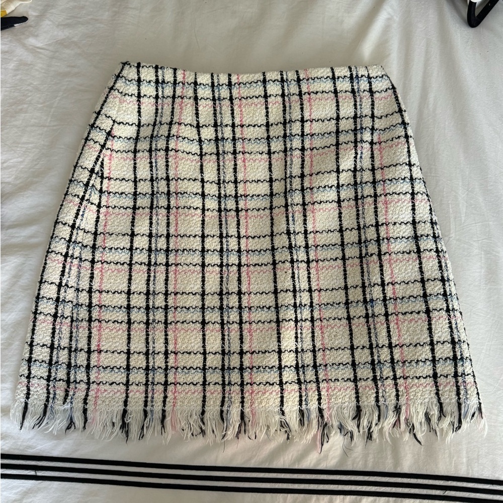 Maje- Multicolored Tweed Jianey Checked Cotton-Blend Mini Skirt - Picture 5 of 6